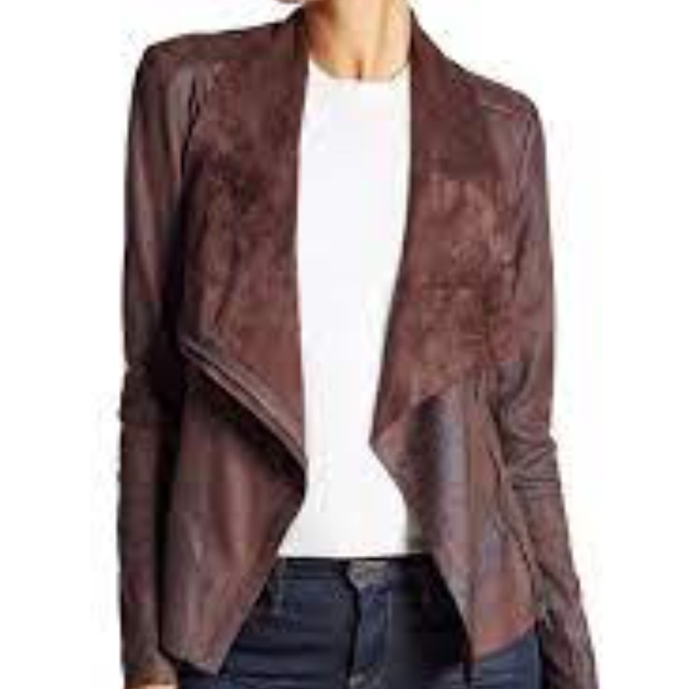 BNCI Vegan olive green suede and leather jacket